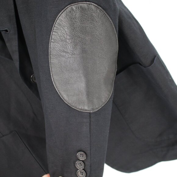 Studiosuits Sport Coat Men 42R Unstructured Linen Peak lapel Patch pockets black - Picture 5 of 13